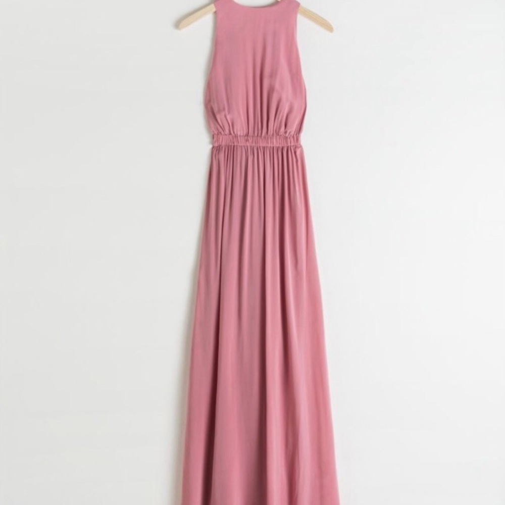 & Other Stories Pink Halter Maxi Dress